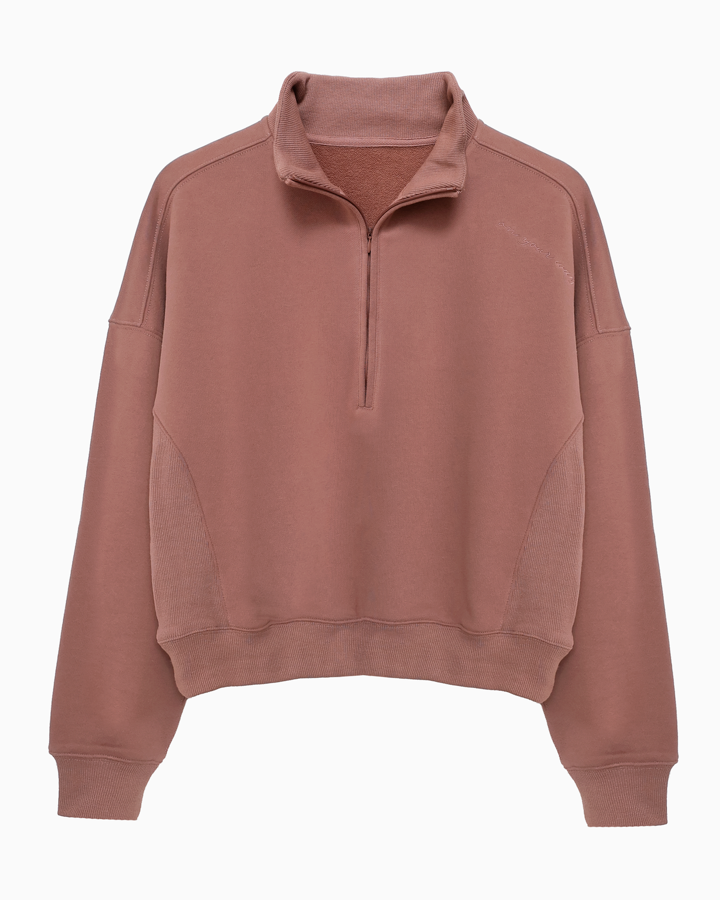 OTG Half-Zip Sweatshirt - Dusty Mauve